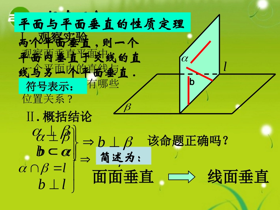 高中数学  234(面面垂直的性质)课件新人教版必修2 课件_第3页