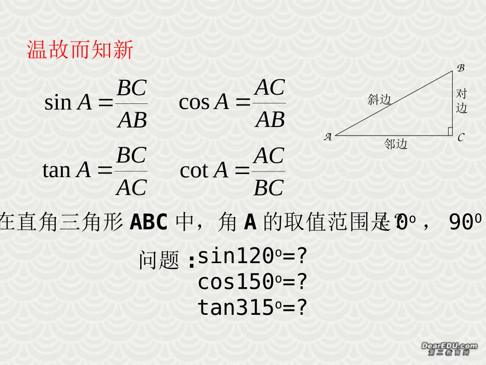 浙江省高一数学任意角的三角函数 课件_第2页