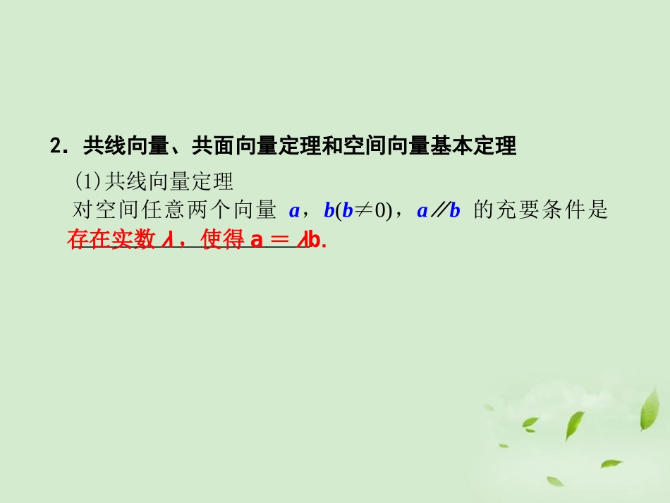 高三数学一轮复习(8.6 空间向量及其运算)课件_第2页