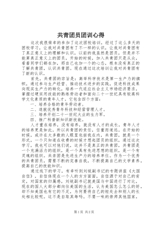 共青团员团训心得