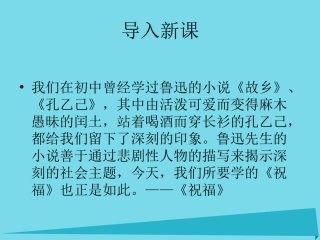 语文第7课祝福课件鲁人版必修3 课件