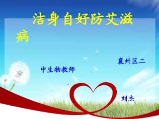 洁身自好防艾滋课件