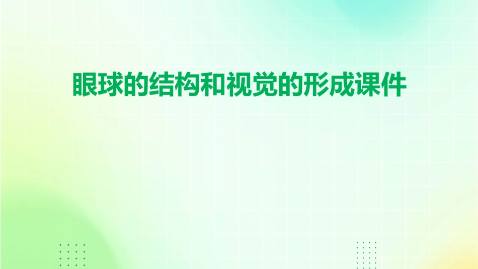 眼球的结构和视觉的形成课件_第1页