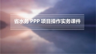 省水务PPP项目操作实务课件