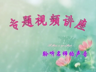 专题视频讲座目录