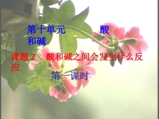九年级化学下册第十单元课题2酸和碱之间会发生什么反应