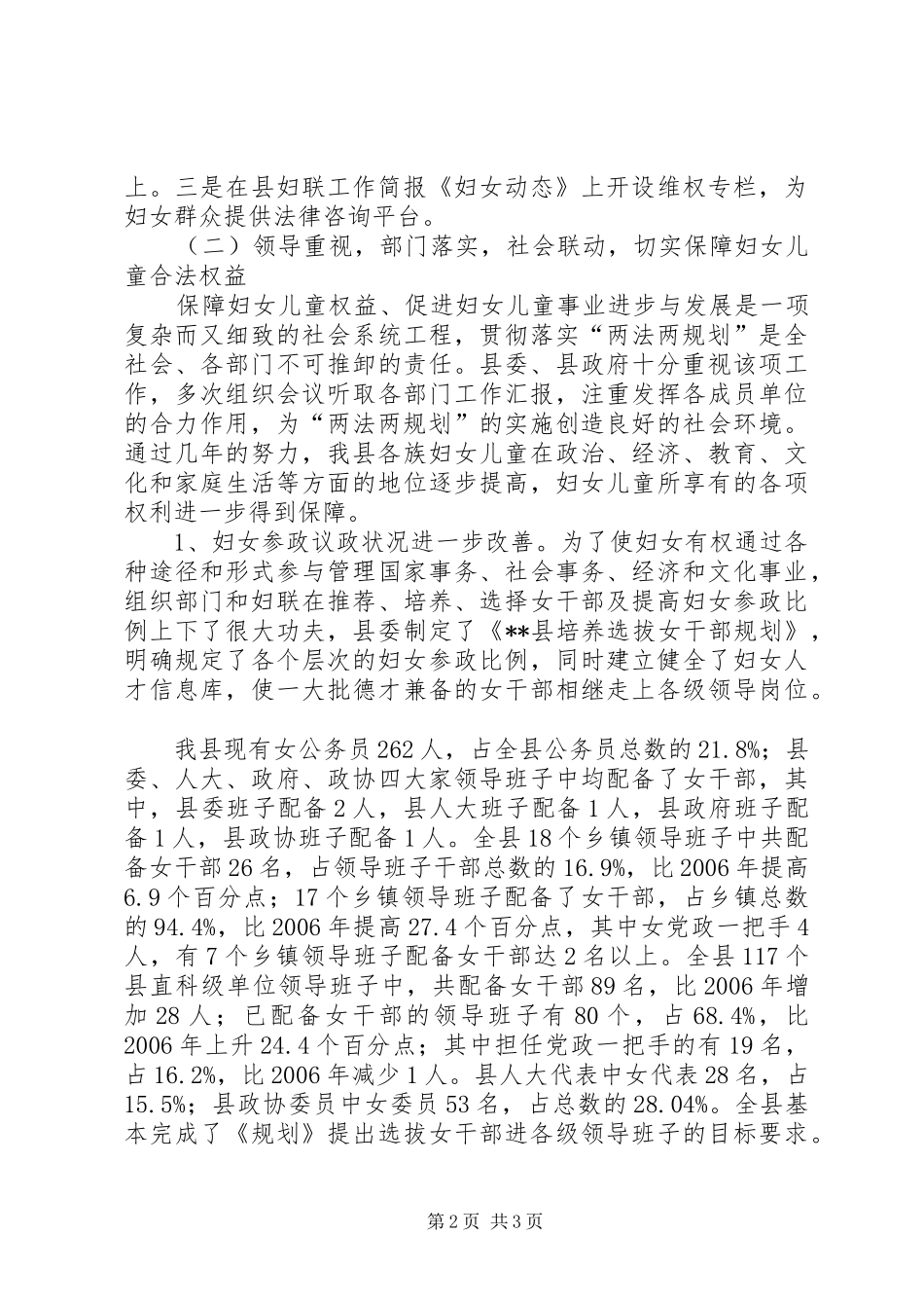 妇联两法两规划执行状况调研报告 _第2页