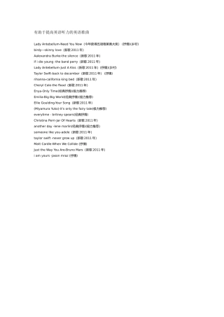 有助于提高英语听力的英语歌曲