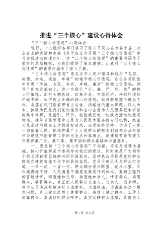 推进“三个核心”建设心得体会