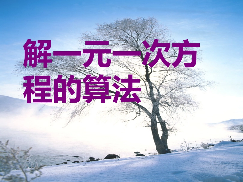 解一元一次方程的算法_第1页