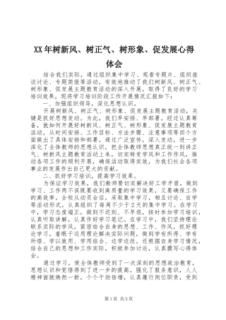 XX年树新风、树正气、树形象、促发展心得体会