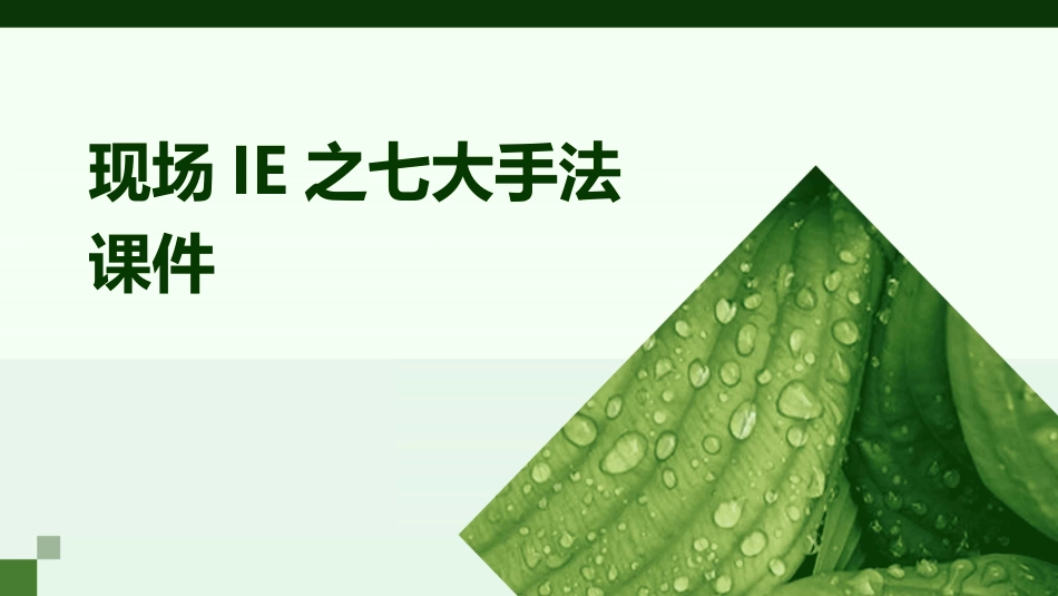 现场IE之七大手法课件_第1页