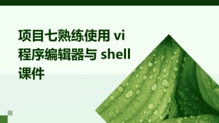 项目七熟练使用vi程序编辑器与shell课件