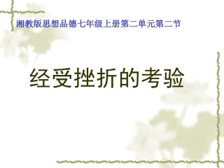 经受挫折的考验