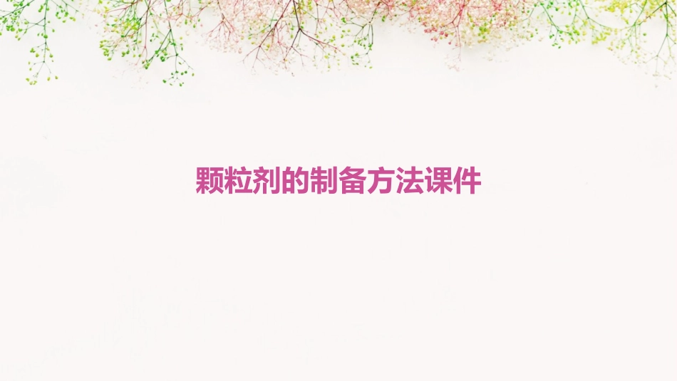 颗粒剂的制备方法课件_第1页