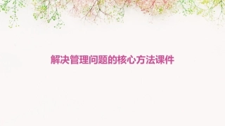 解决管理问题的核心方法课件
