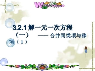 合并同类项与移项