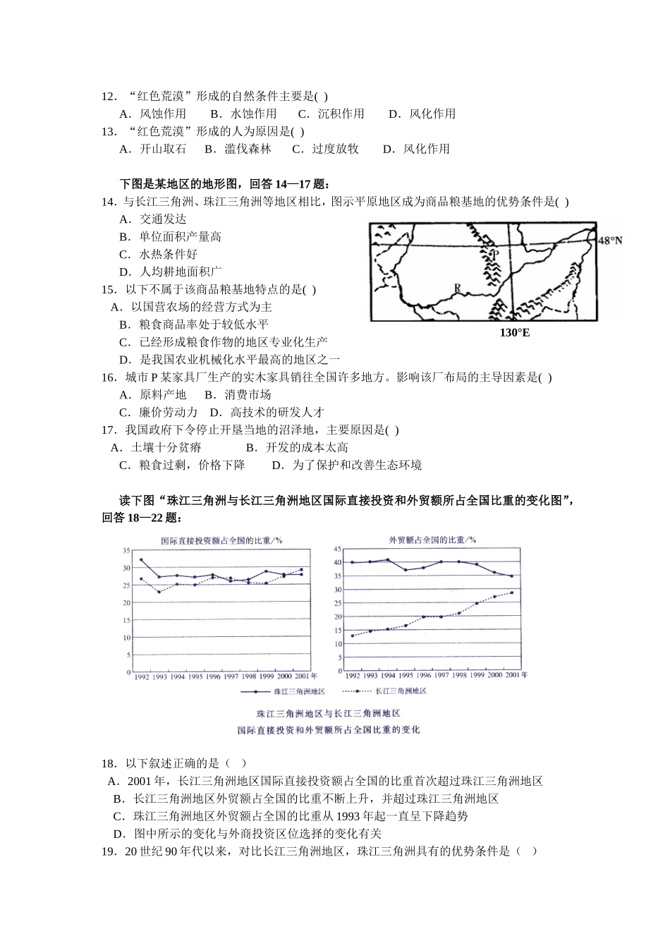 高二地理期中试题0512_第2页