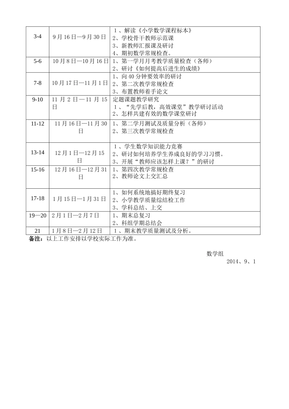 小学数学教研组工作计划 (2)_第2页