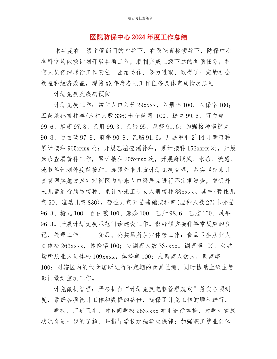 医院重症监护病房护士长工作总结与医院防保中心2024年度工作总结汇编_第3页