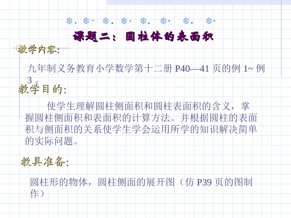 圆柱体表面积计算PPT课件_第1页