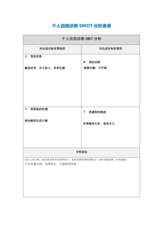 绗竴姝ラ鎵€闇€鏂囨。锛氫釜浜鸿嚜鎴戣瘖鏂璖WOT鍒嗘瀽琛_(2)