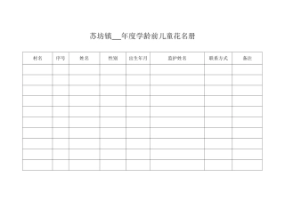 苏坊镇年度学龄前儿童花名册0
