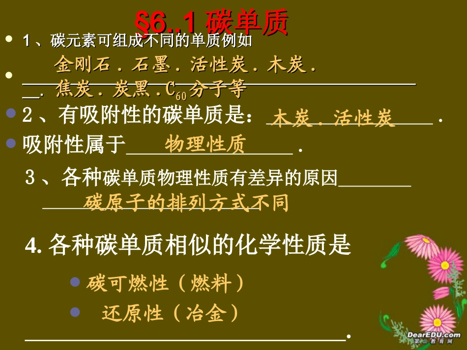 九年级化学第六单元碳和碳的氧化物复习课件_新课标_人教版_第2页