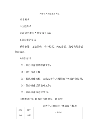 老年健康服务《2.5为老年人测量腋下体温》