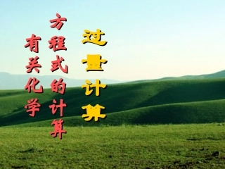 有关化学方程式计算--过量计算