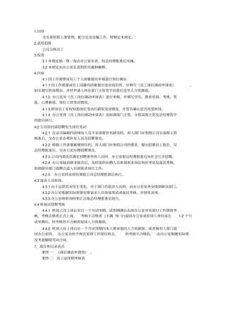 内部员工转岗管理规定