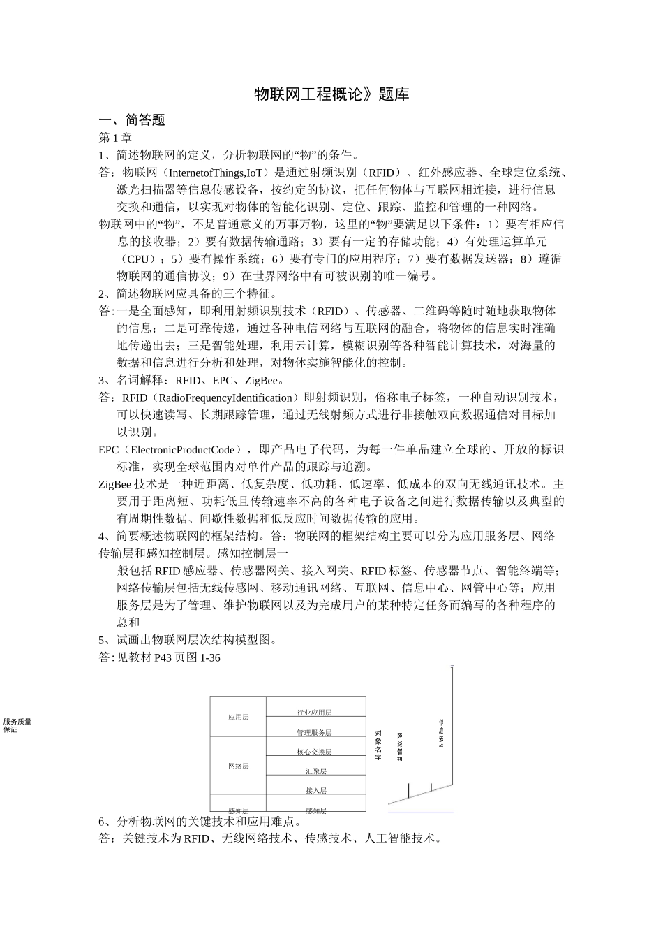 物联网工程概论题库_第1页