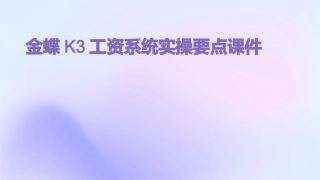 金蝶K3工资系统实操要点课件