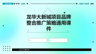 龙华大新城项目品牌整合推广策略通用课件