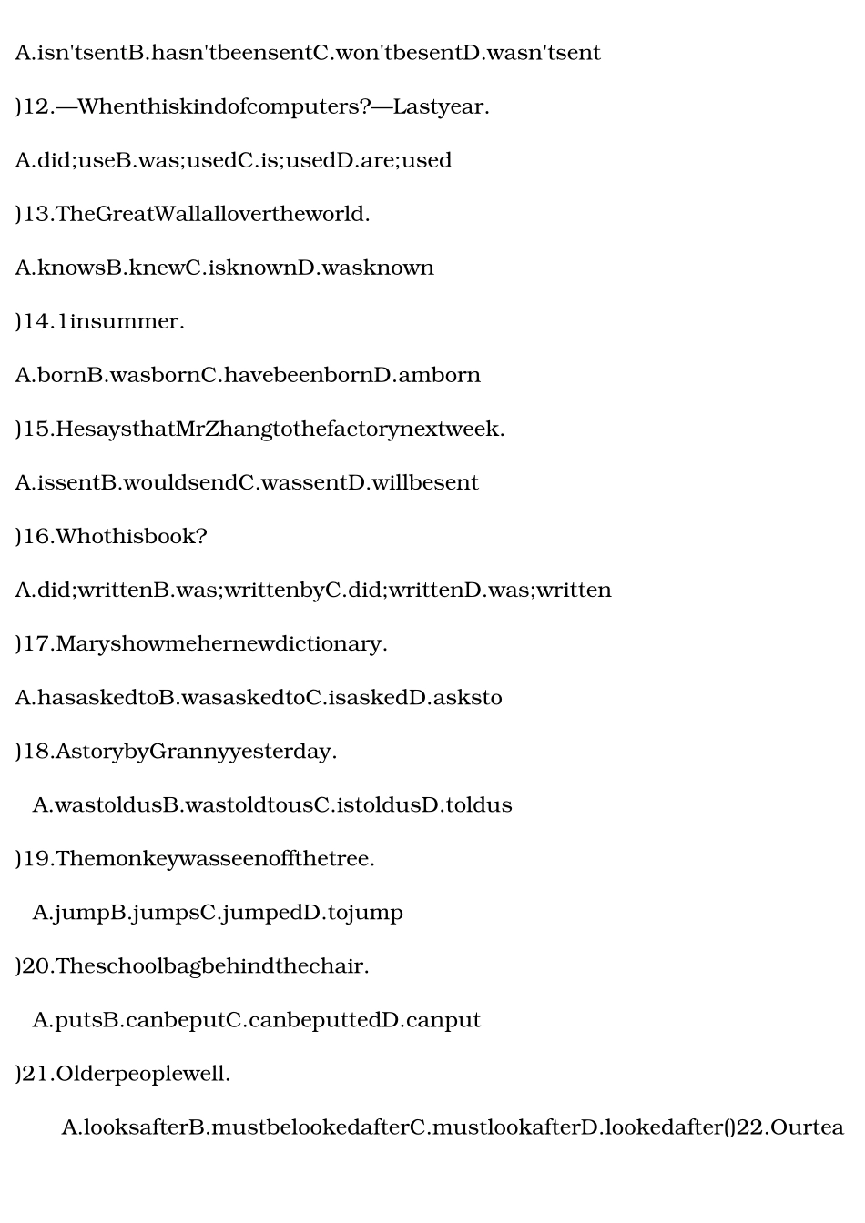 被动语态与时态综合练习题_第2页