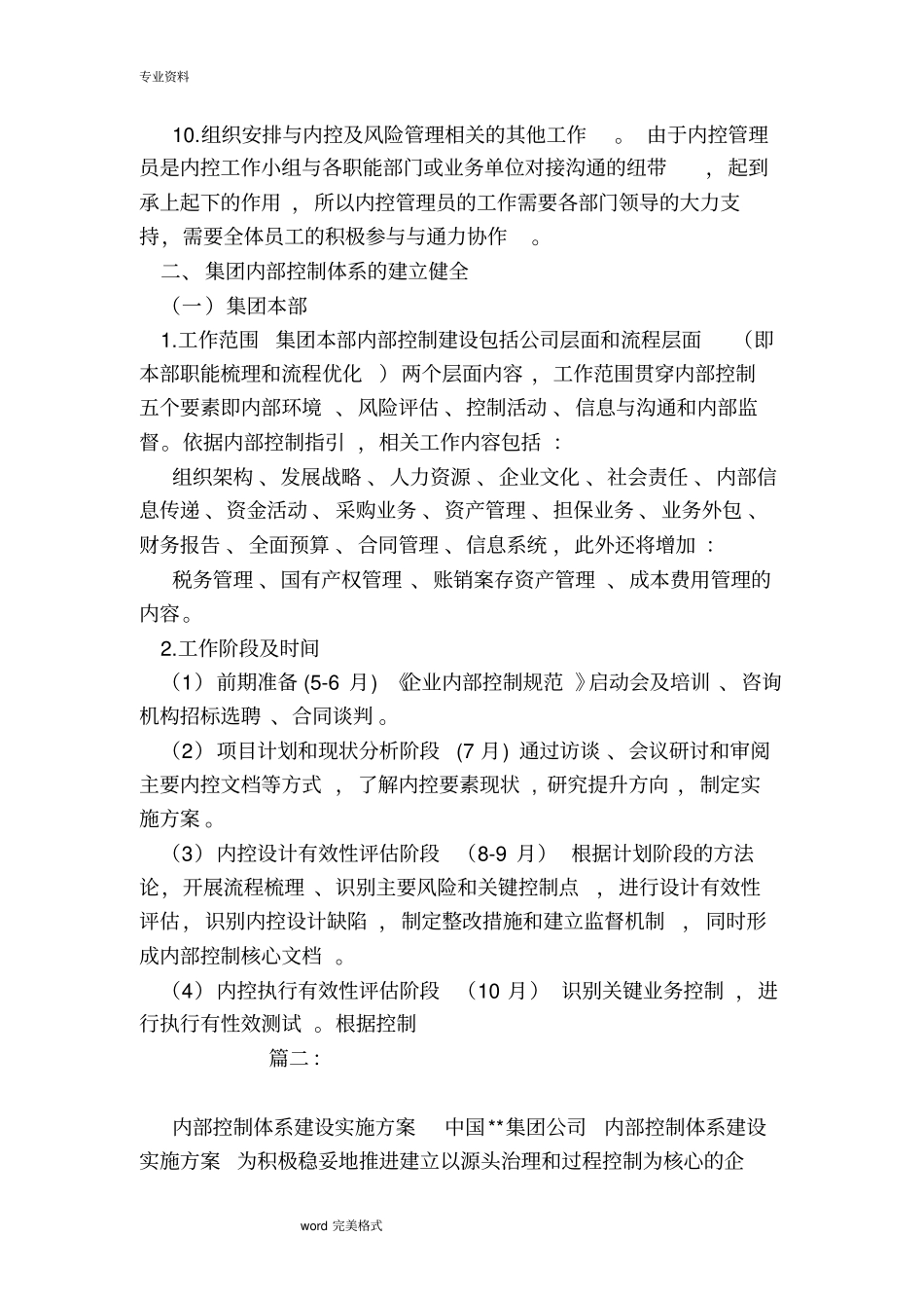 内部控制实施方案报告书_第3页