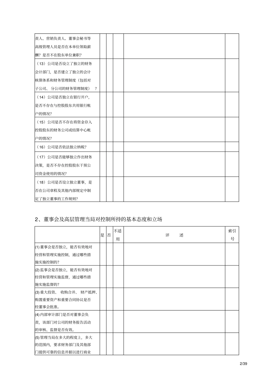 内部控制测试表_第2页