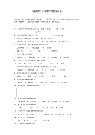 内部调查问卷