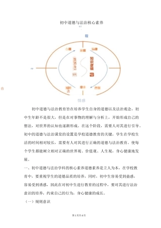 初中道德与法治核心素养
