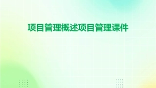 项目管理概述项目管理课件