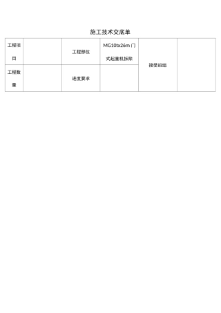门式起重机拆除技术交底(实用版)