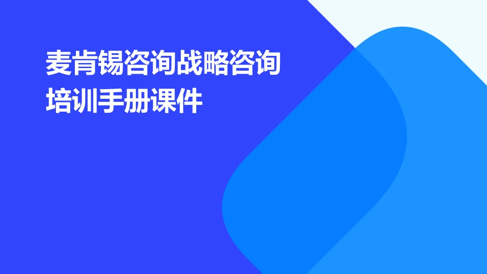 麦肯锡咨询战略咨询培训手册课件_第1页