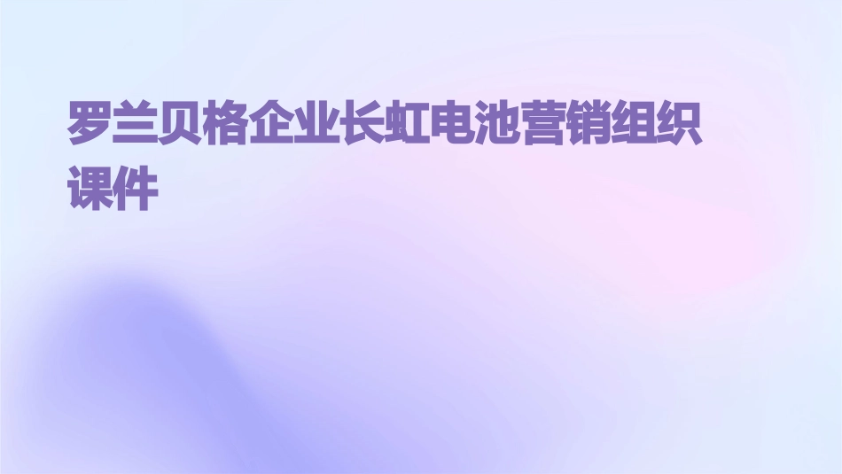 罗兰贝格企业长虹电池营销组织课件_第1页