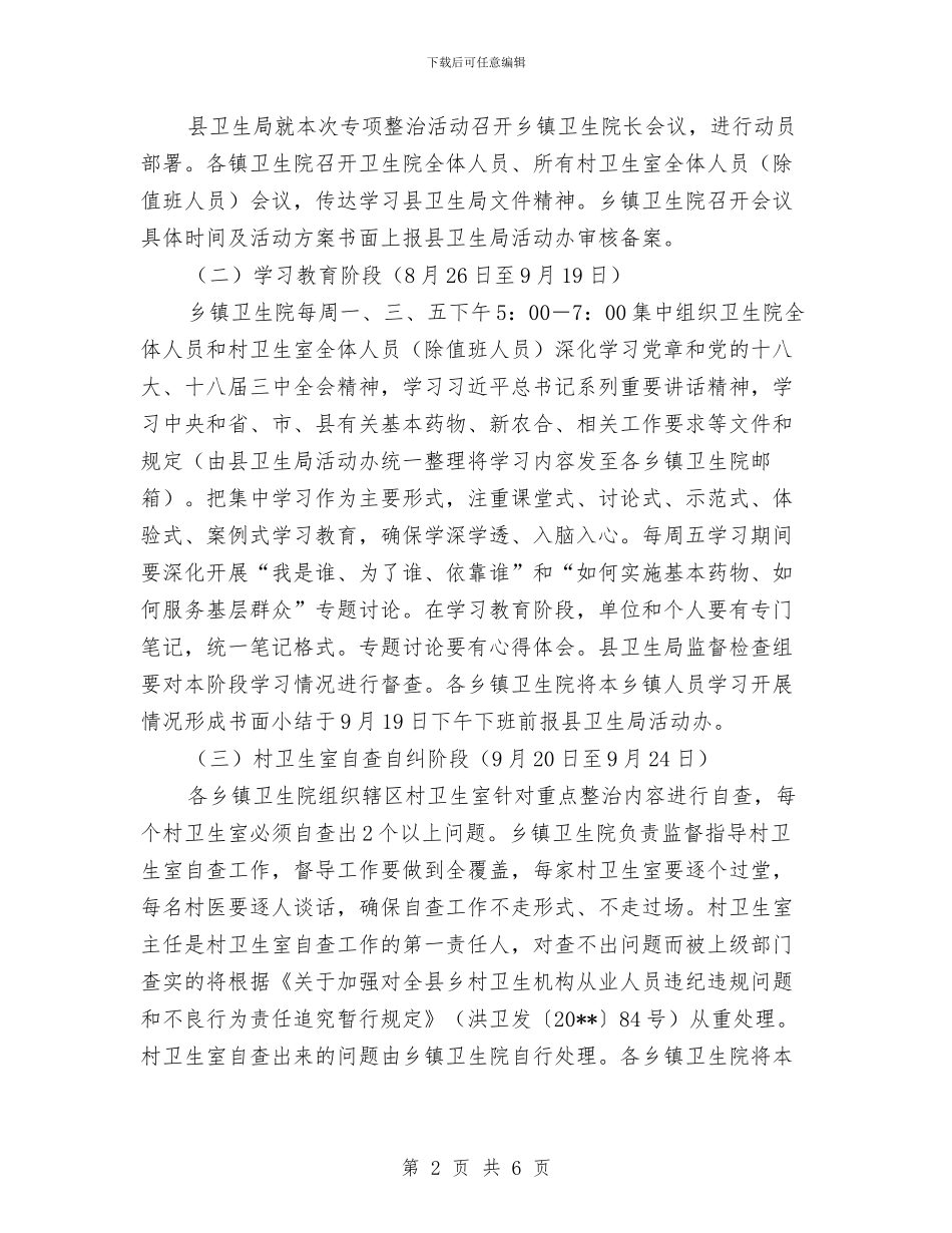 卫生室药物采购使用整治方案与卫生局2024年防灾减灾日活动方案汇编_第2页