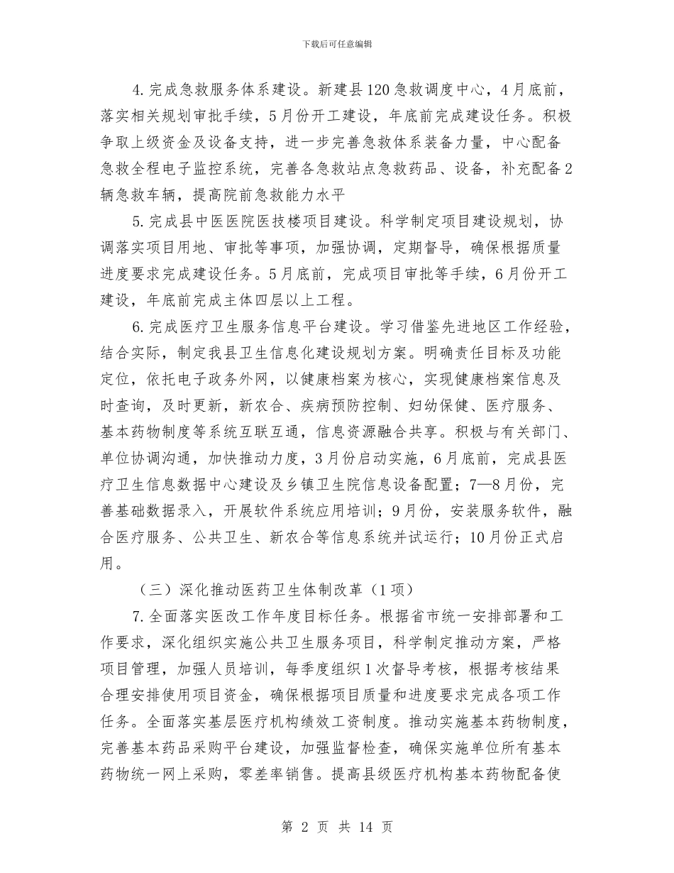 卫生局2024年工作重点与卫生局2024年年终总结及2024年工作计划汇编_第2页