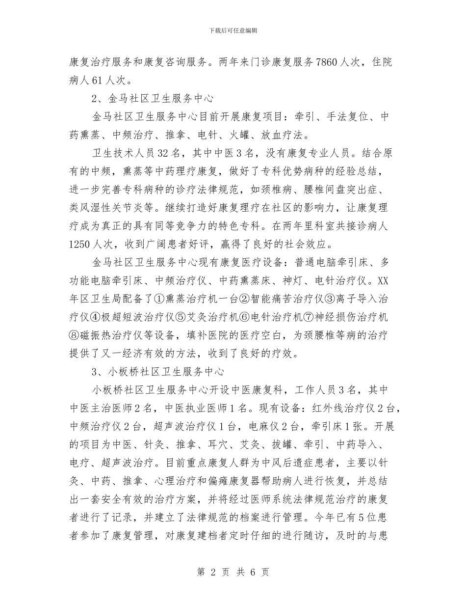 卫生局康复医疗服务体系试点工作总结与卫生局开展临床路径管理试点工作总结汇编_第2页