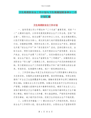 卫生局消防安全工作计划与卫生局规划财务审计工作计划汇编