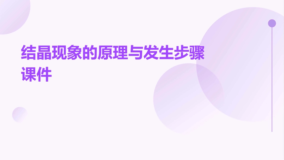 结晶现象的原理与发生步骤课件_第1页