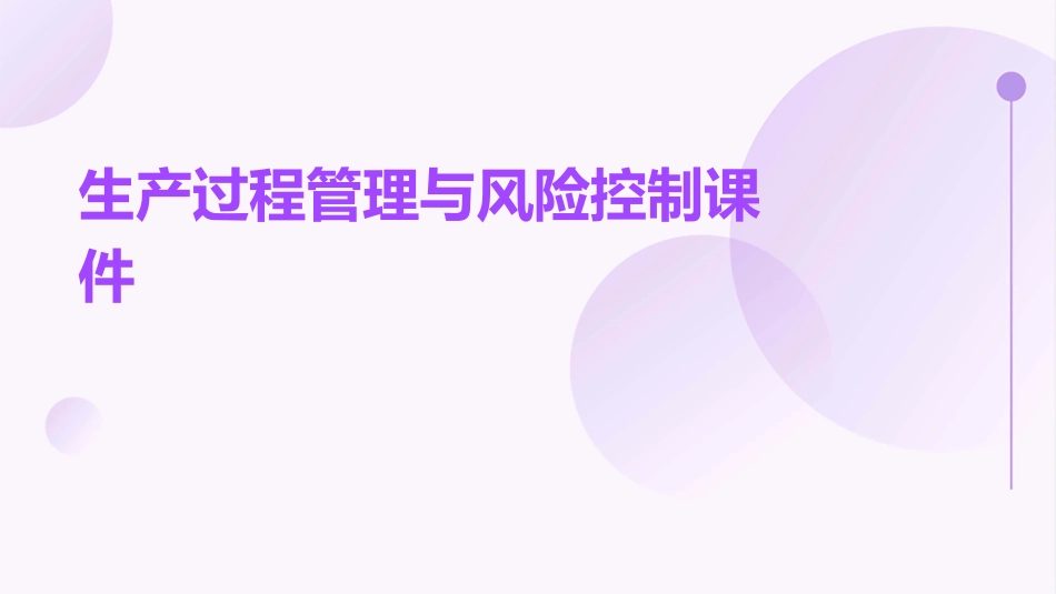 生产过程管理与风险控制课件_第1页