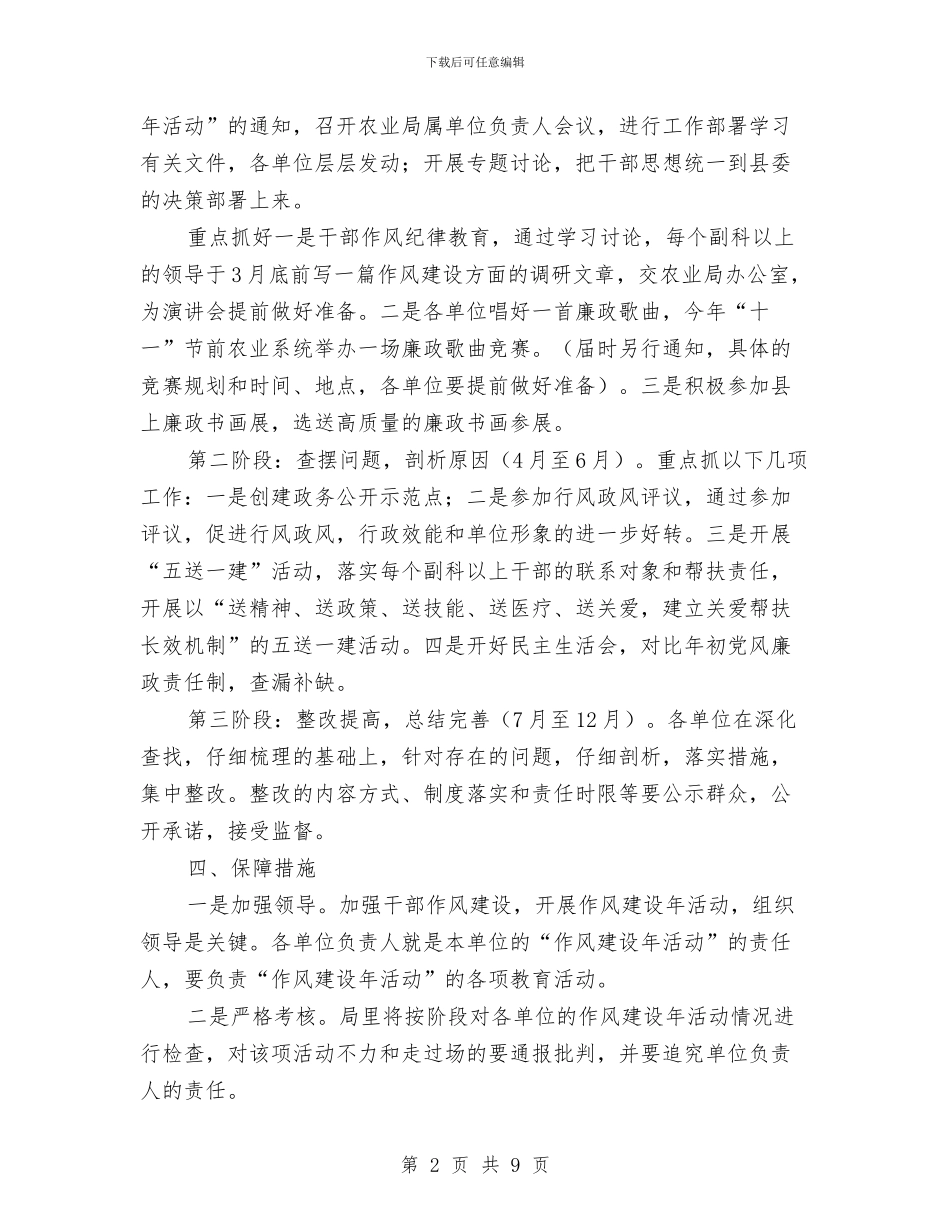 县农业局干部作风建设年活动意见与县农业局年终小结汇编_第2页